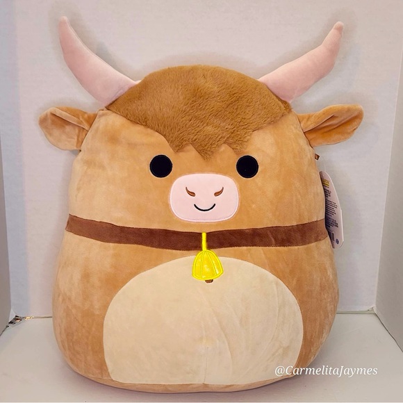 CALTON 🐮 Brown Highland Cow 2022 Original Squishmallow By Kellytoy NWT